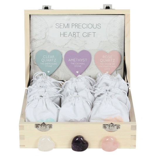 Healing Crystal Heart Charm Stones